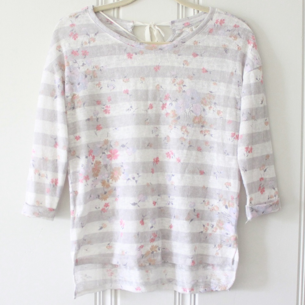 Lauren Conrad Floral Stripe Top